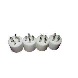 4 Pin White Phenolic & Nickel Tube Socket Base For 300B, 2A3, 5Z3, More, #43381